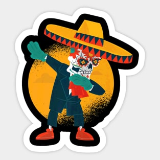 Cowboy Dance Dab Skull Skeleton Sticker